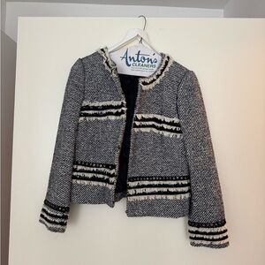 Women's Black and White Tweed Jacket